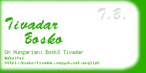 tivadar bosko business card