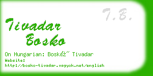 tivadar bosko business card